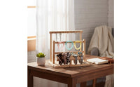Jewelry Organizer with Hooks Wooden Countertop Jewelry Organizer Space-Saving for Women