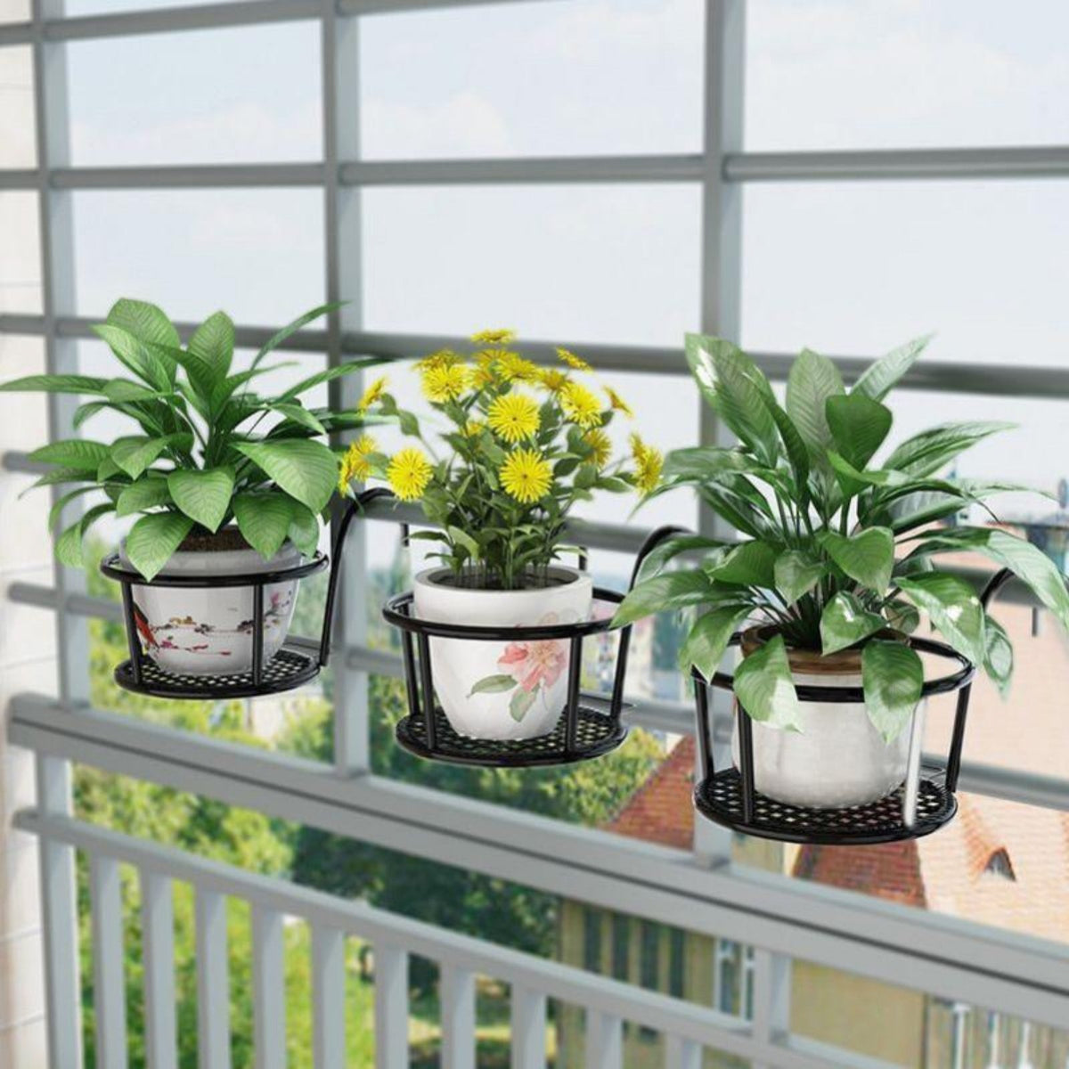 Semi-Circle on wall Planter Hanging Design plant Pot Minimalist & Design for Balcony