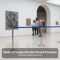 Sturdy Construction Retractable Belt Stanchion Easy Assembly Retractable Belt Barrier 4-Way Connection Queue Line Barrier Post Rustproof for Event Organizers, Security Personnel, Business Owners, Airports, Red Carpet Events, Retail Stores