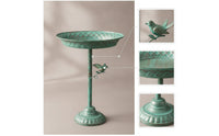 Metal Pedestal Bird Bath Weighted Bird Bath with Stand Patio Garden Decor Yard for Gardeners