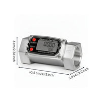 Turbines Flow Meter with Digital Display Display Aluminum Digital Impeller Meter  Accurate for Liquid Measurement