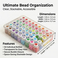 Sorting Box for Artists, Stackable Transparent Bead Container with Secure Buckle Closure, Tabletop Compartment Organizer for Craft Room