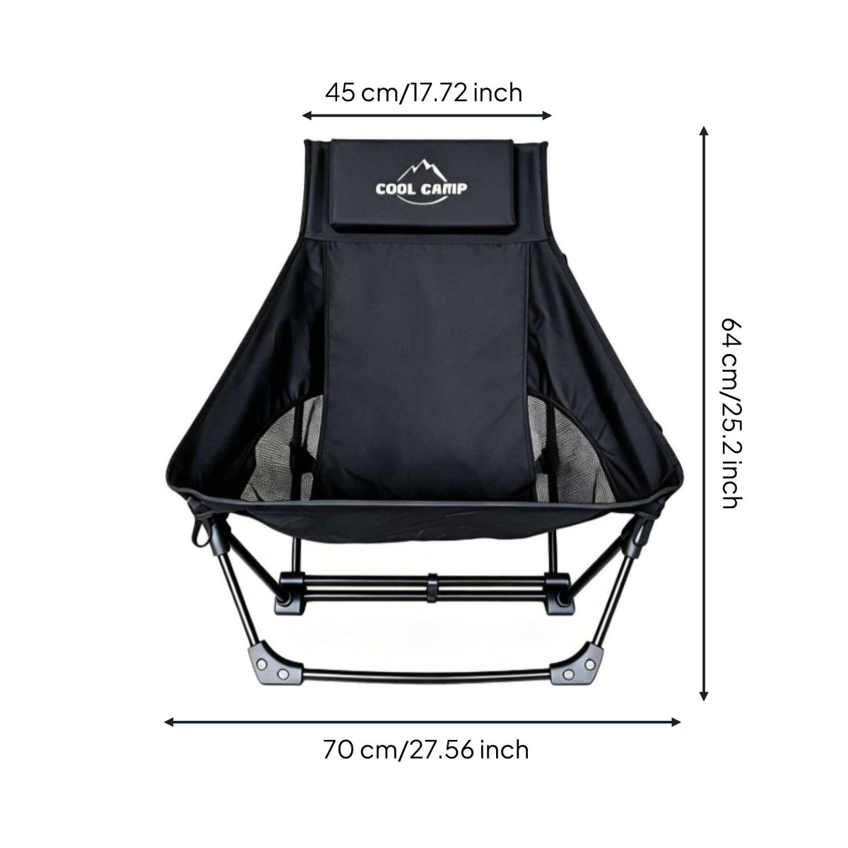 Portable Camping Recliner Wide Backrest Folding Lounge Chair Aluminum Alloy Frame Folding Camp Chair for Fishing, Barbecue