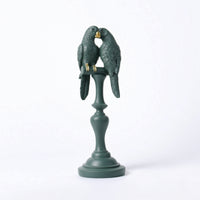 Parrot Sculpture with Pedestal Tropical Parrot Figurine Sculptures Decorative Figurines Textured for Art Lovers, Living Room