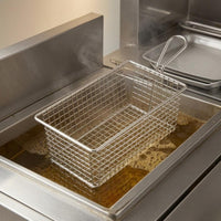 Rectangular Stainless Steel Frying Basket Loop Handle Wire Mesh Frying Basket Open-Top
