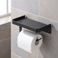 Stainless Steel Bathroom Tissue Holder with Shelf Multi-Functional Paper Towel Holder with Shelf Easy to Clean Wall Organizer with Tray Scratch-Resistant for Bathroom, Kitchen