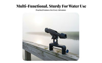 Clamp-on Fishing Rod Holder Large Clamping Range Rail Mount Rod Bracket 360 Degree Rail Mount Pole Holder Resistant