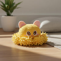Embroidered Eyes Shaggy Multi-Limbed Sea Creature Stuffed Dangling Tentacles Small Multi-Limbed Sea Creature Stuffed Toy Textured Body Stuffed Creature Pink Accents