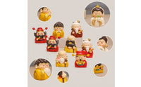 6 Pieces Chinese Deity Figurines Painted for Desk, Collectors