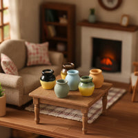 6 Pieces Miniature Ceramic Vase Semi-Glazed Mini Vase Models Realistic Vessel for Collectors, Crafters