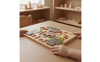 Early Learning Woodland Creature Peg Matching Game Easy Grip Wooden Creature Matching Matching Game Shape Sorting Wooden Stacking Toy Child-Centered-Inspired for Preschool
