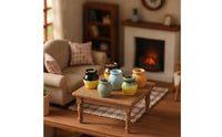 6 Pieces Miniature Ceramic Vase Semi-Glazed Mini Vase Models Realistic Vessel for Collectors, Crafters