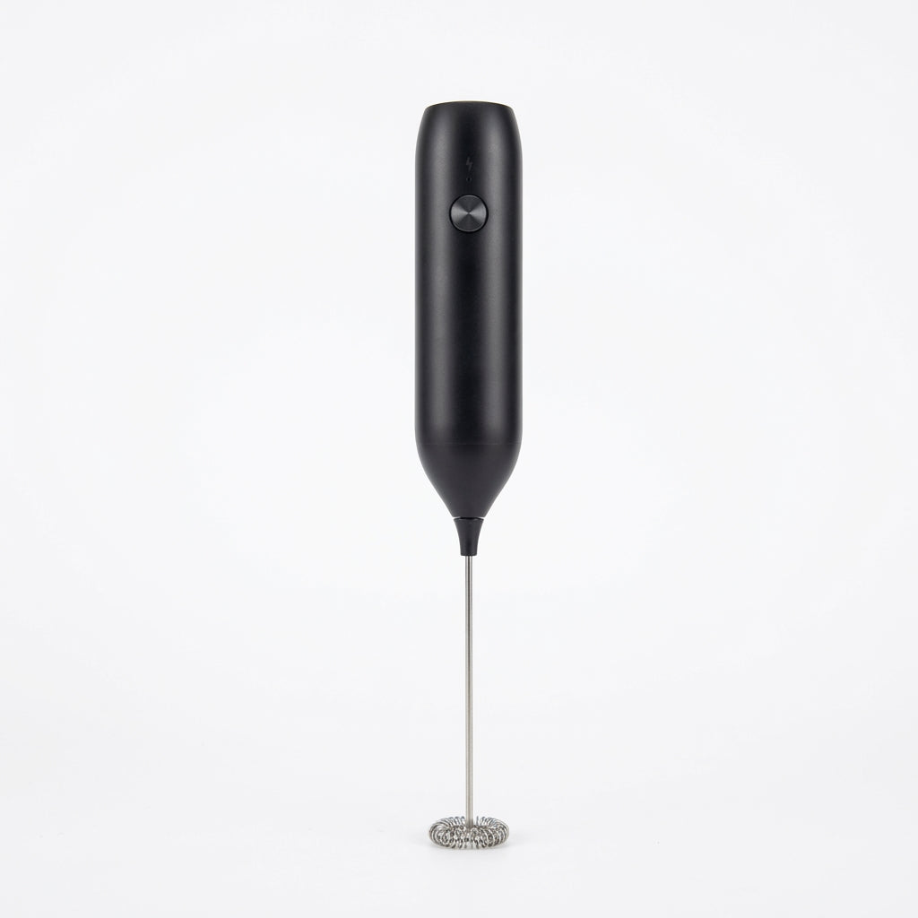 Milk Frother Handheld, Rechargeable USB Electric Foam Maker with 3 Speeds Stainless Steel Whisk, Drink Mixer for Coffee, Latte, Cappuccino, Matcha, Hot Chocolate (Black)