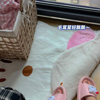 HelloKitty毛绒地毯女孩卧室床边2024新款ins奶油风卡通可爱地垫