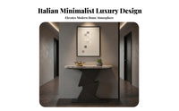Narrow Profile Entryway Display Table Sintered Stone Top Sculptural Pedestal Console Modern Design Home Furniture Heat-Resistant for Interior Designers, Decorators, Art Lovers, Foyer, Small Areas, Living Room, Behind Sofa