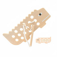 Animal Lacing Game Hand-Eye Coordination Wooden Threading Toy Wood Wooden Animal Threading Board for Preschoolers, Kids, Classroom