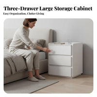 Modern Design 3-Drawer End Table Fully Assembled Nightstand Sturdy Construction Bedside Cabinet Easy to Clean for Interior Decorators, Homeowners, Students, Guest Room, Home Office, Entryway, Hallway
