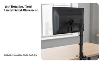 360-Degree Rotation Twin Monitor Desk Mount No-Drill Installation Twin Monitor Desk Arm Fully Adjustable Screen Stand Space Saving for Away Fromice Workers, Work from Home Professionals, Workstation, Gaming Setup, Study Room