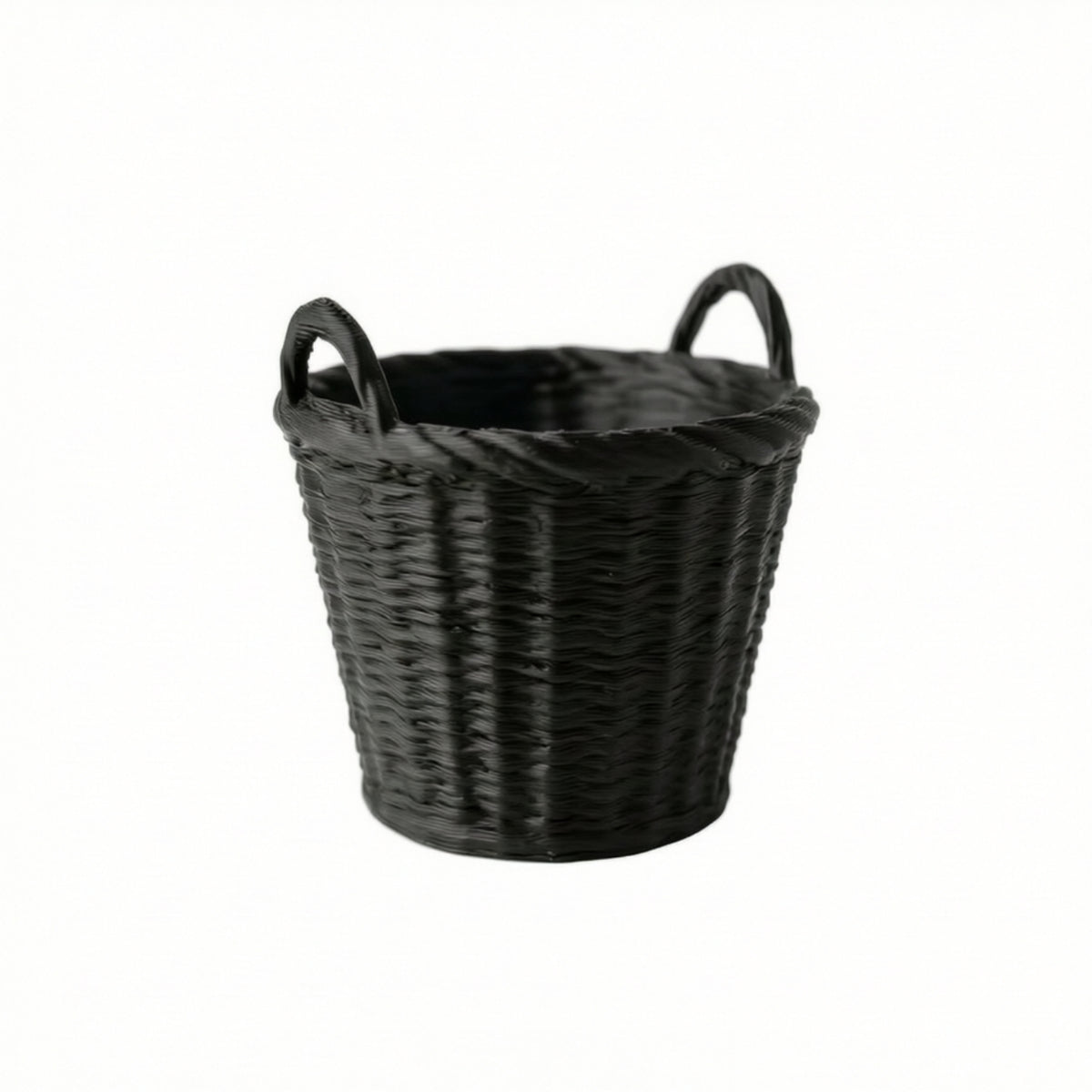 Woven Dollhouse Basket with Handles Rustic Miniature Basket with Handles Realistic Miniature Fireplace Accessory for Diorama