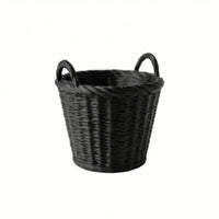 Woven Dollhouse Basket with Handles Rustic Miniature Basket with Handles Realistic Miniature Fireplace Accessory for Diorama