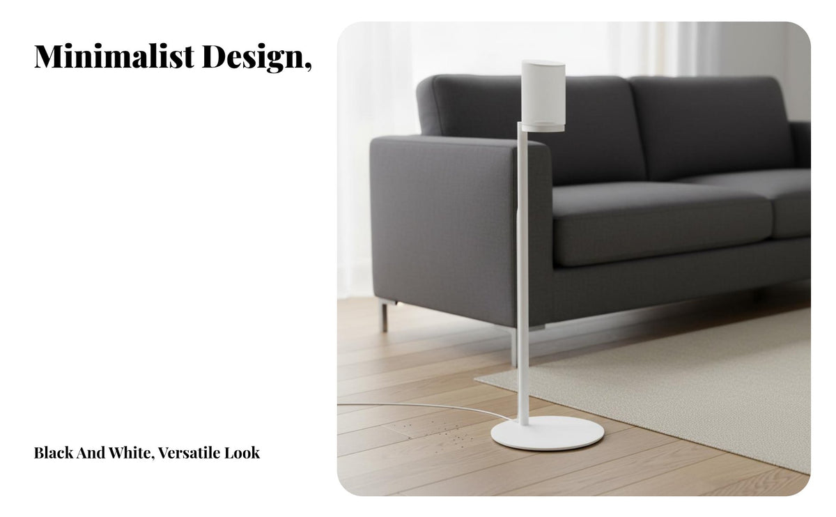 Sturdy Design Smart Speaker Stand Heavy Duty Steel Construction Speaker Floor Stand Stable Base Audio Accessory Cable Management for Home Theater, Living Room, Bedroom, Study