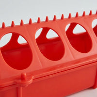 28-Hole Long Feeder Trough for Chickens , Multi-Hole Feed Dispenser for Chicken Coop, Linkable Feeder Trough for Quail Cage and Chicken Keepers