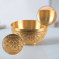 Embossed Copper Bowl Polished Decorative Bowl Elegant Vessel Stylish for Collectors, Home Display