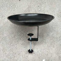 Metal Bird Bath Black Finish Freestanding Bird Bath 2-in-1 for Courtyard