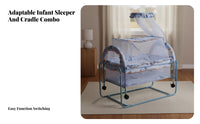 Portable Bassinet with Net Multi-Functional Rocking Cradle Easy to Assemble Infant Bed for Newborns, New Parents, Indoor, Trip, Living Room