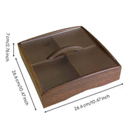 Divided Snack Tray Wood Grain Wooden Tray with Dividers Rectangular Platter for Hosts, Families, Parties, Coffee Table, Countertop