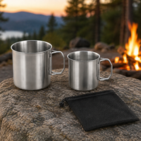 Stainless Steel Camping Cup, Foldable Mug, Outdoor, Solo Camping, Hiking, Coffee Cup, Portable, Lightweight, Compact