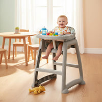 Multi-Functional Baby Dining Chair with Tray Anti-Tip Design Toddler High Chair with Wheels Easy to Clean Infant Feeding Seat with Storage for Restaurants