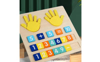 Removable Tiles Finger Arithmetic Board Recessed Slots Finger Counting Board Colorful Wooden Counting Toy for Children