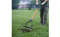 Long Handle Stand up Lawn Aerator Easy to Use Manual Turf Aerator Heavy Duty Lawn Punch Tool Rust Resistant
