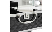 Large Capacity Makeup Box with Mirror Easy to Organize Mirror Makeup Case Long-Lasting Cosmetic Travel Case Hard Shell for Nail Technicians, Outdoor