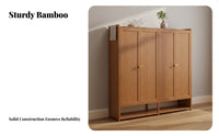 Freestanding Footwear Storage Unit Large Capacity Entryway Storage Cabinet Modern Minimalist Freestanding Shoe Rack with Doors for Hallway