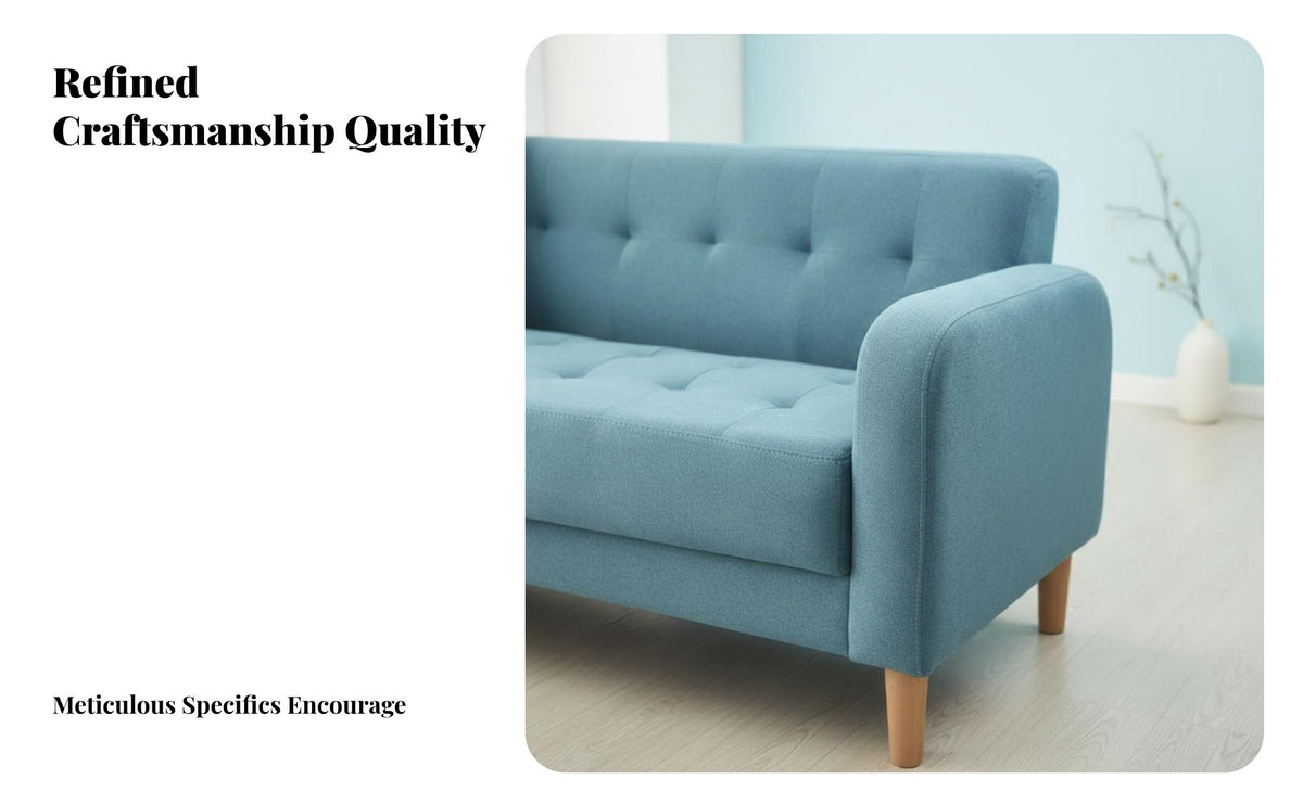 Nordic Design 2-Person Sofa Modern Design Upholstered Two-Seater Space-Saving Loveseat Comfy Seating for Apartment Dwellers, Young Adults, Students, Bedroom, Clothing Shop, Office