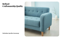 Nordic Design 2-Person Sofa Modern Design Upholstered Two-Seater Space-Saving Loveseat Comfy Seating for Apartment Dwellers, Young Adults, Students, Bedroom, Clothing Shop, Office