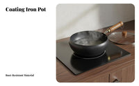 Uncoated Iron Pan Induction Compatible Uncoated Cooking Pan Traditional Chinese Saucepan Fast Heat Conduction for Home Cooks
