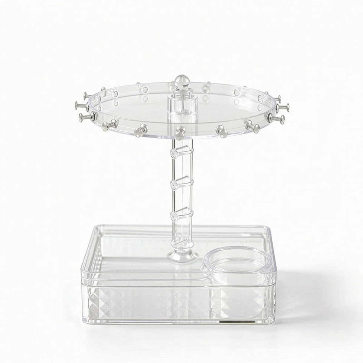 Rotating Jewelry Organizer Desktop Rotating Earring Stand Compact for Bedroom