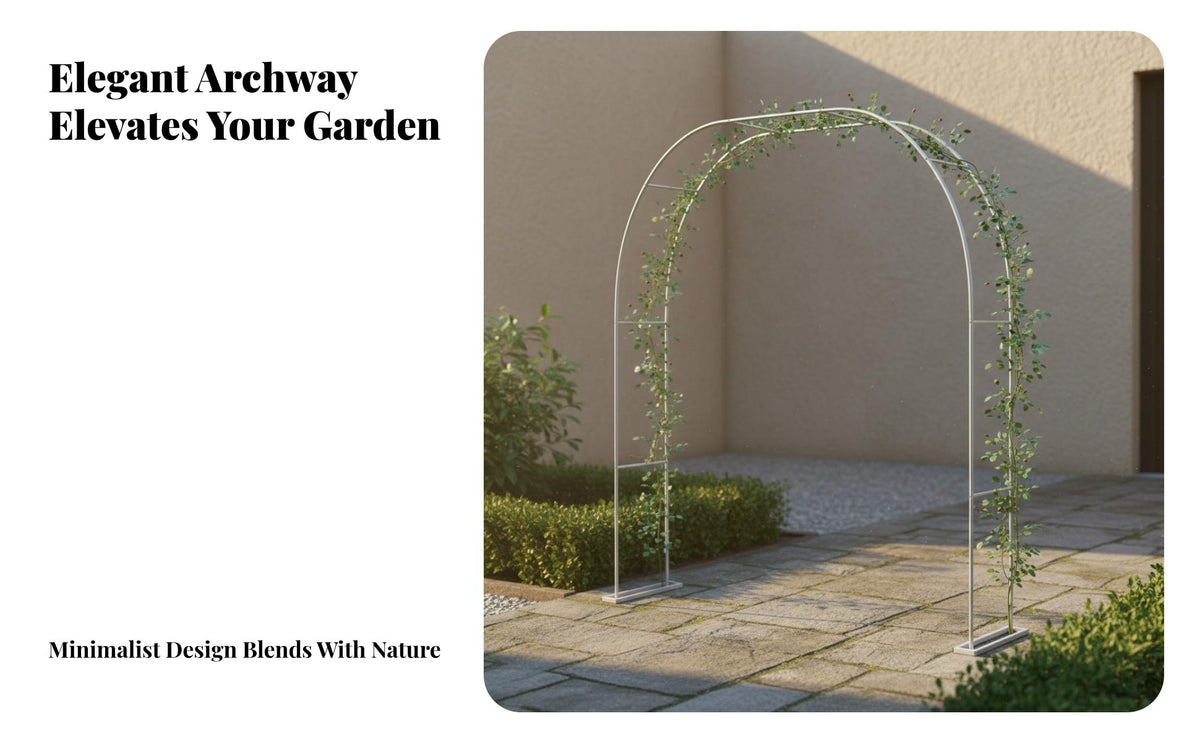 Wrought Iron Design Flower Arch Support Easy Assembly Climbing Plant Archway Weather-Resistant Climbing Plant Trellis Weatherproof for Gardeners, Homeowners, Event Planners, Pathway Entrance, Backyard, Patio, Party