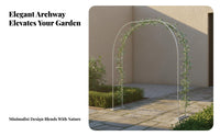 Wrought Iron Design Flower Arch Support Easy Assembly Climbing Plant Archway Weather-Resistant Climbing Plant Trellis Weatherproof for Gardeners, Homeowners, Event Planners, Pathway Entrance, Backyard, Patio, Party