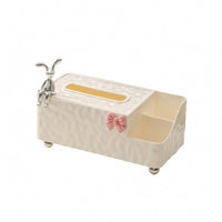 Tissue Box with Side Compartment Multifunctional Tissue Box Cover with Organizer Practical Stylish for Desk, Vanity