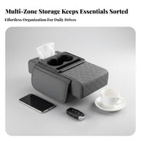 Multi-Functional Design Armrest Cushion with Tissue Box Comfortable Arm Support Multifunctional Armrest Extender Anti-Slip Base