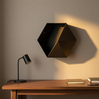 Faceted Hexagonal Wall Shelf Deep Cavity Hexagon Wall Shelf Matte Finish