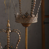 Antique Crown Candle Holder Ornamental Design Crown Candle Stand Weighted Base Candelabra Stand for Entryway