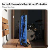 5A 7 Drumsticks Bag Comfortable Grip Wooden Drum Sticks Storage Holder Pouch for Beginners, Kids