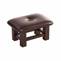 sturdy Wood Frame Upholstered Shoe Bench Soft Padded Seat Low Stool Faux Leather Surface Footrest adaptable for homeowners, Interior Decorators, Living Room, Entrance, Entryway, Hallway