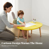 Rounded Corners children's Multi-Purpose Table Easy to Clean Toddler Activity Table Anti-Slip Foot Pads Solid Wood Legs for Toddlers, Preschoolers, Parents, Kindergarten, Playroom, Daycare, Bedroom