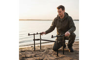 Double Rod Stand Telescopic Ground Stake Rod Holder Easy to Set up Ground Fishing Pole Holder for Outdoor